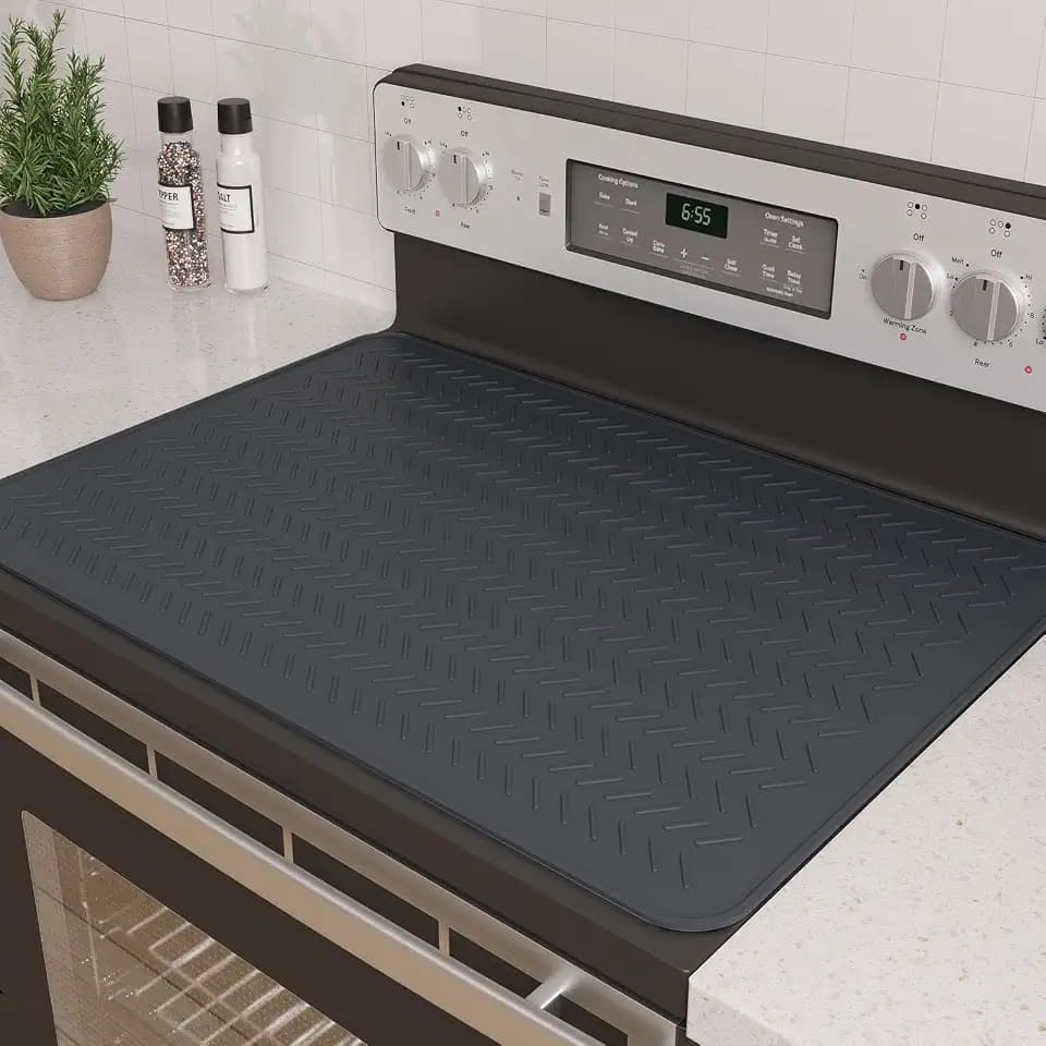 Stove Top Covers for Electric Stove, Thickened Premium Silicone Stove Mat for Glass Top Stove, 30 x 21 Glass Stove Top Cover Protector, Oven Range Top Cover, XL Dish Drying Mat