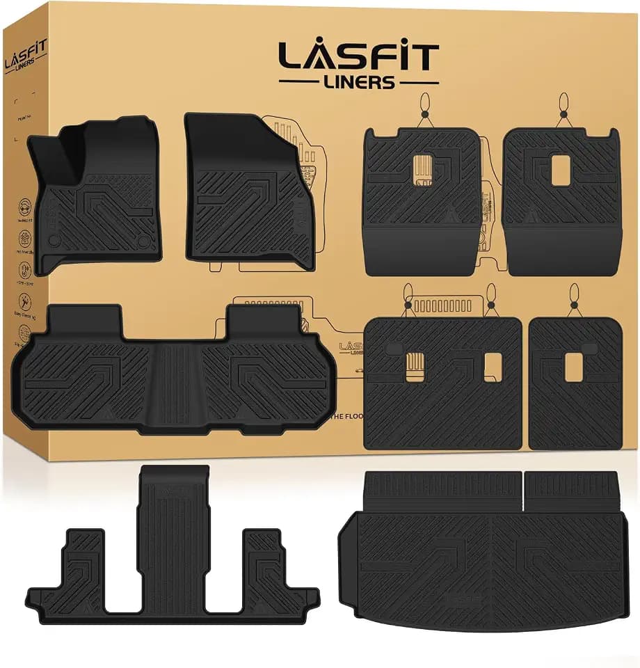 LASFIT Floor Mats & Cargo Liner with Backrest for Chevy Traverse 2024-2027