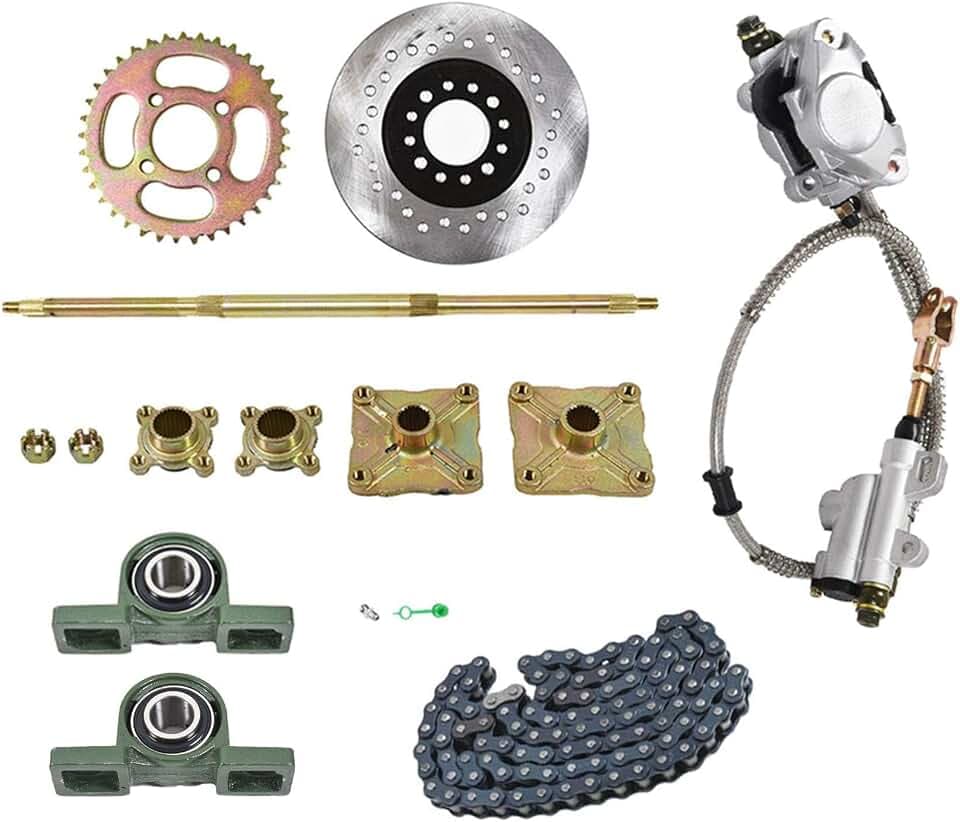 labwork 32 Rear Axle Assembly Kit Shaft + Hub+ Chain+ Brake Master Cylinder