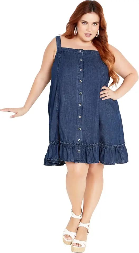 City Chic Women's Dress Island Denim