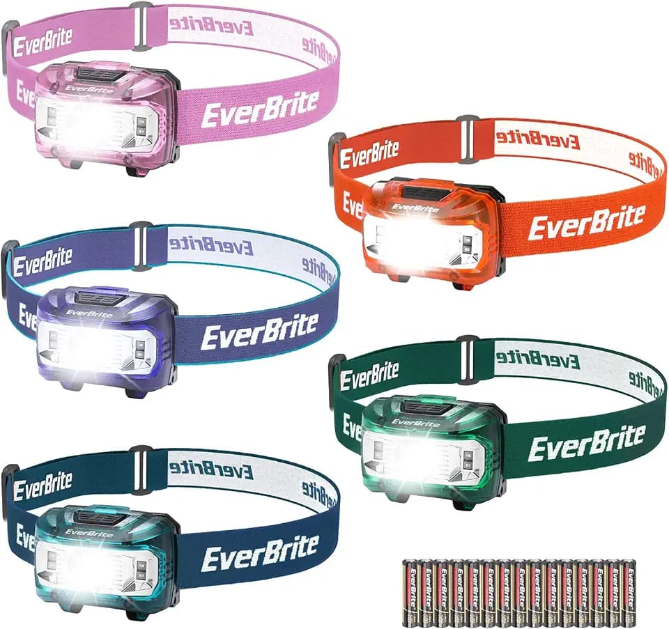 EverBrite Headlamp, 5 Pack LED Head Lamp for Kids & Adults, Red Light