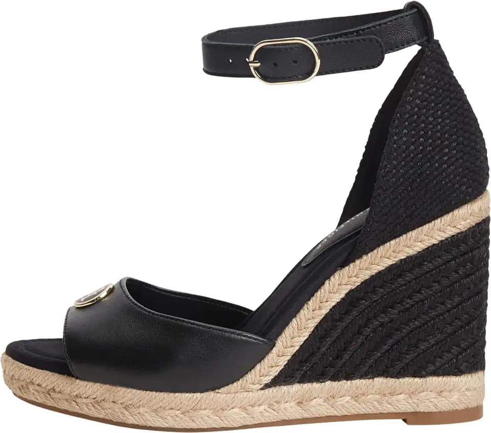 Tommy Hilfiger Damen Th Plate High Wedge Espad Fw0fw09517 Sandalen mit Absatz