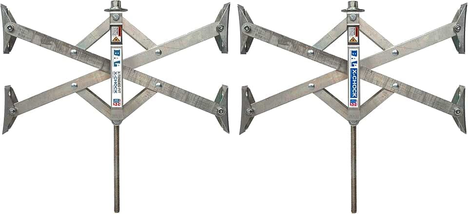 BAL 28024 X-Tended Fit X-Chock Tire Locking Chock – Wheel Stabilizer for Wide Tandem Axle Trailers & RVs – Set of Two Chocks, Heavy-Duty Steel, Ratchet Included