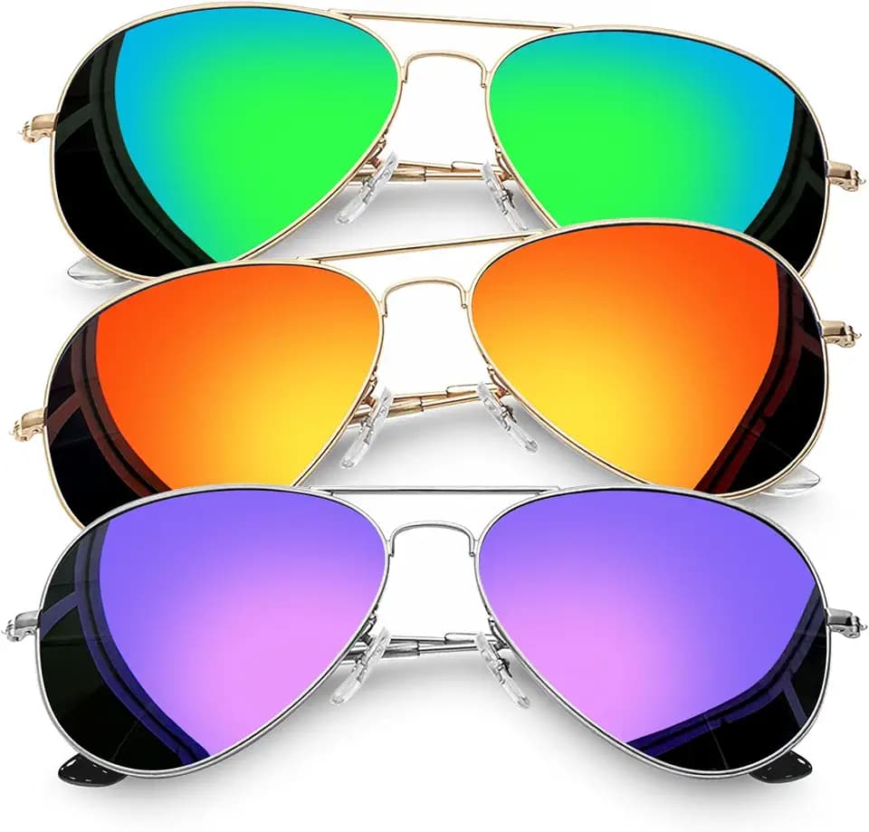 Joopin 3 Pack Aviator Sunglasses for Women Men UV Protection Teardrop