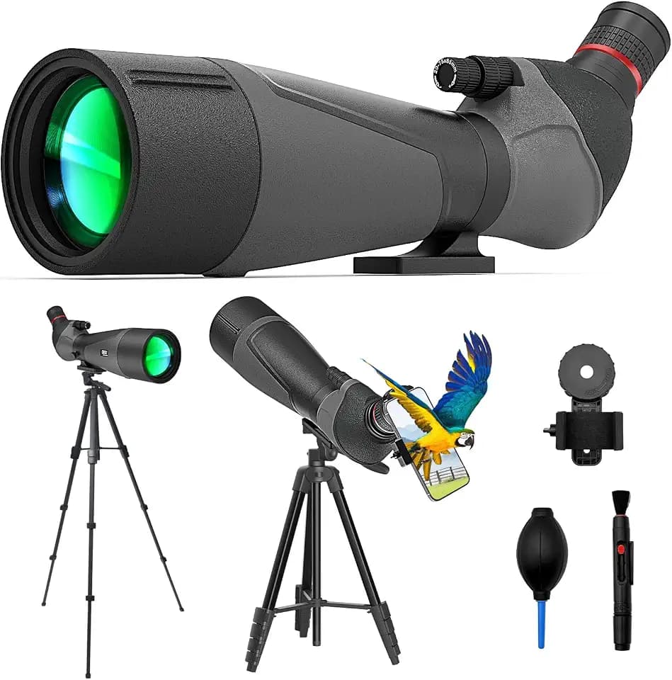 20-60x85 Spotting Scope with Full Size Tripod for Birding & Wildlife Falcon