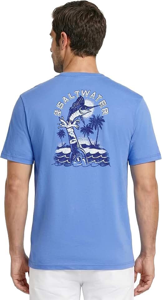 Izod Mens Saltwater Short Sleeve Graphic T-Shirt