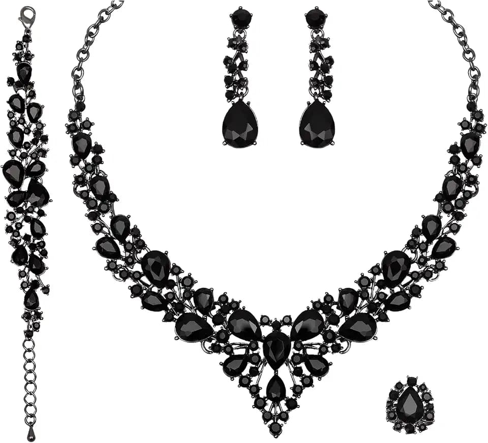 CSY Elegant Crystal Costume Jewelry Sets for Formal Events Gown Accessories