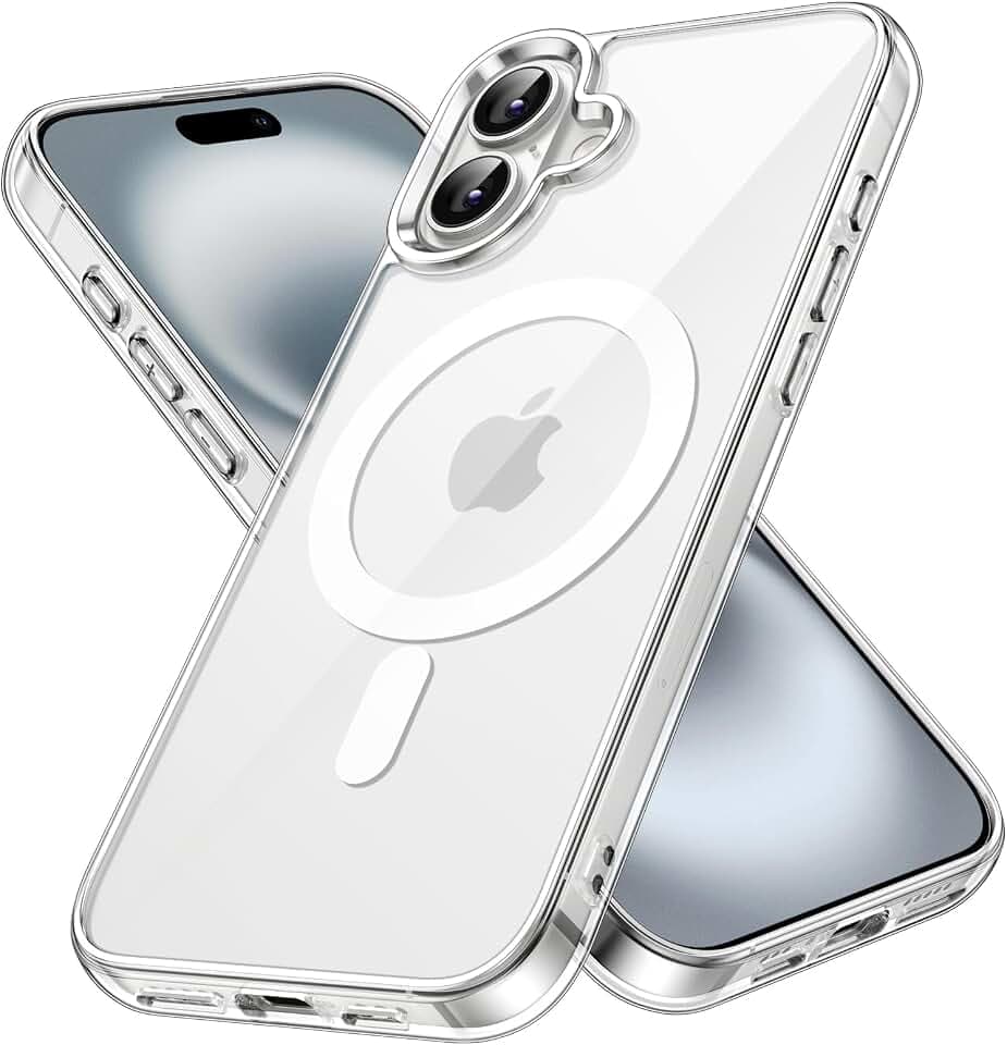 JETech Magnetische Hülle für iPhone 16, Durchsichtig
