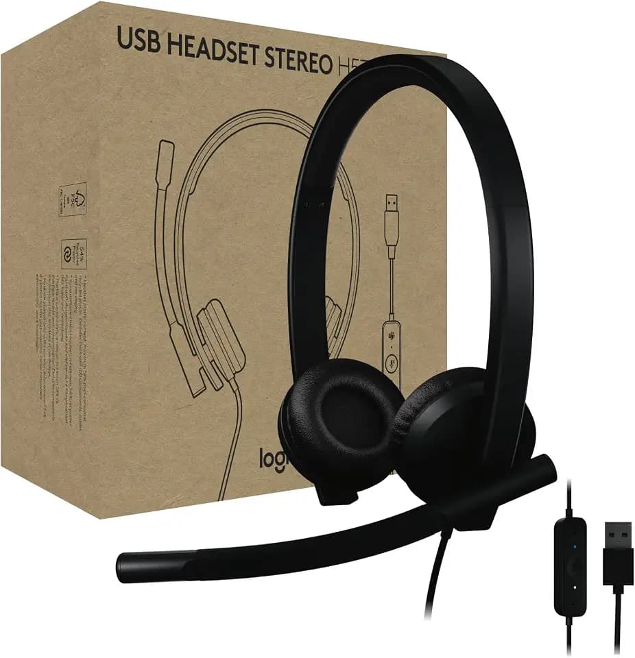 Logitech H570e USB-A Wired Headset with Microphone PC and Mac - Black