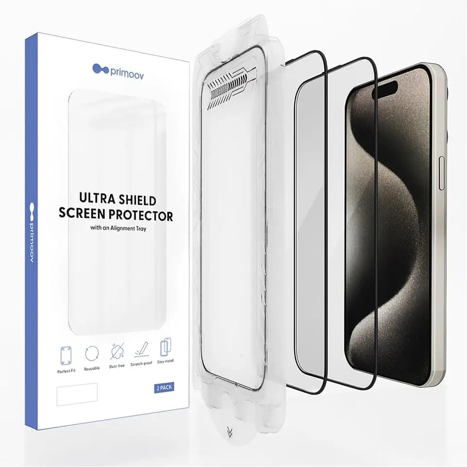 2-Pack iPhone 16 Pro Screen Protector [Auto-Align Kit][Bubble-Free][Dust-Resistant] Ultra HD Clear, 9H Tempered Glass, Case-Friendly Design (iPhone 16)