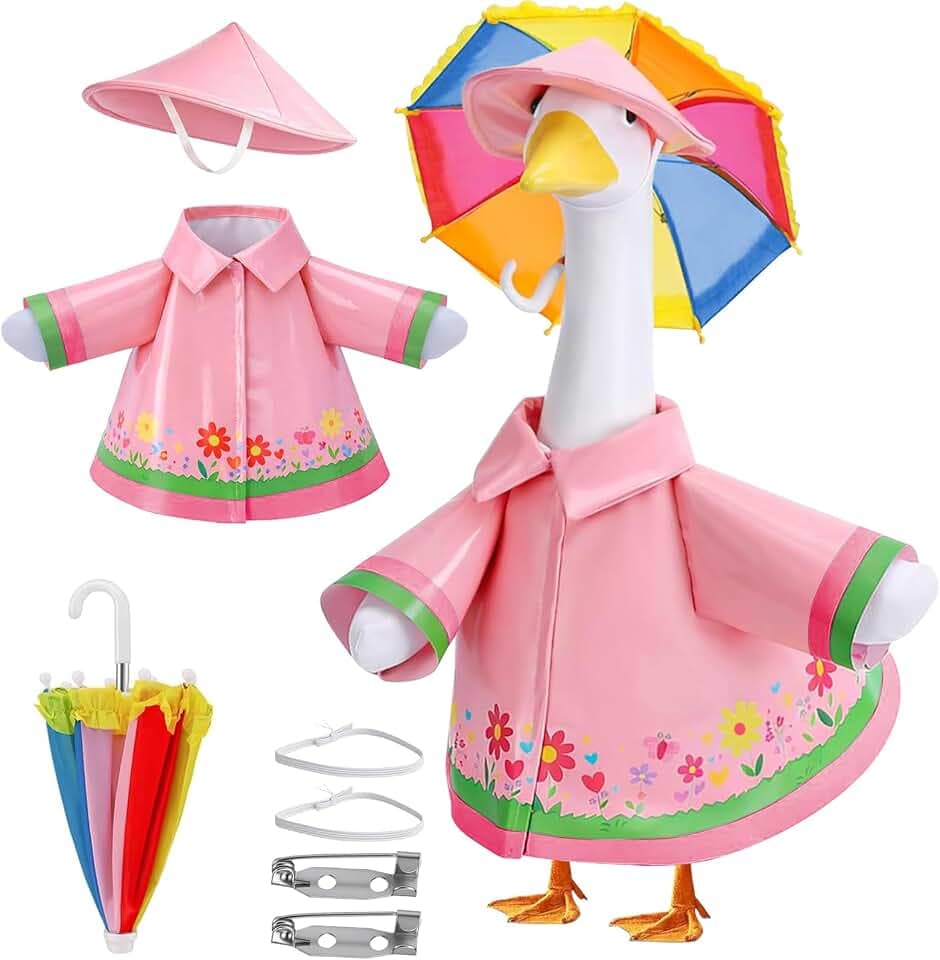 Porch Goose Raincoat Outfit for 23" Lawn Goose Statue Yard Decor