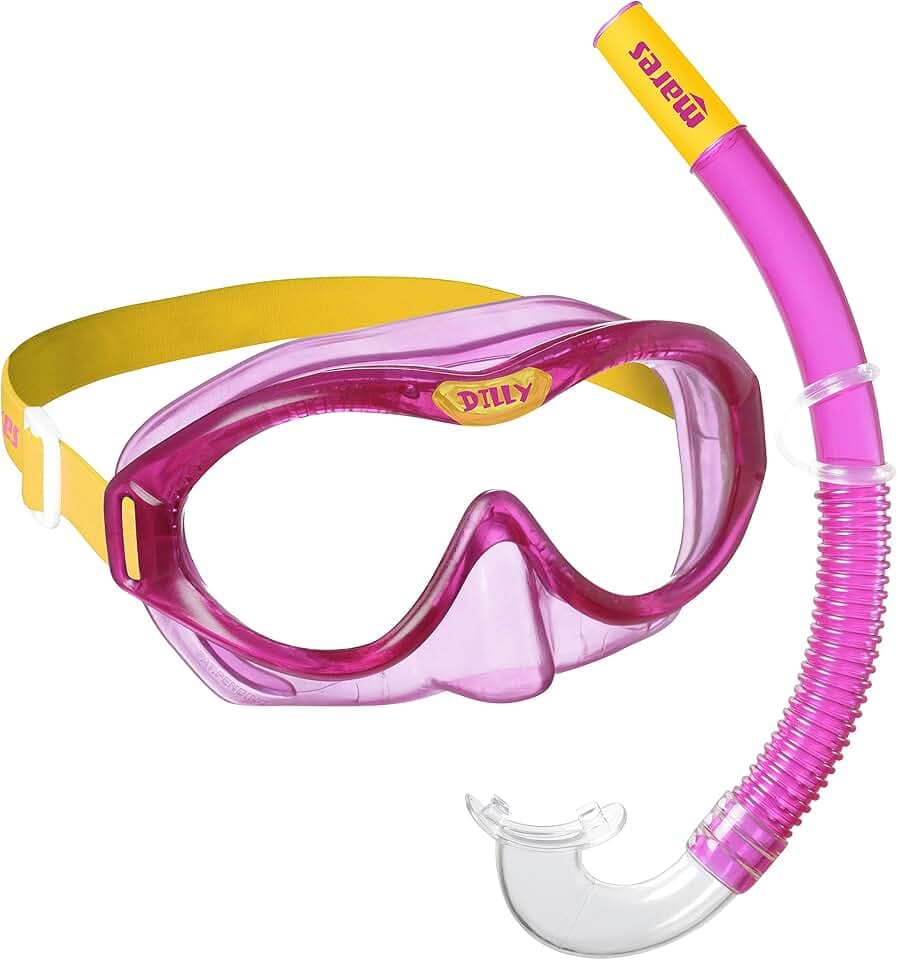 Mares Combo Dilly – Schnorchelset Kinder 4–7 Jahre, weiche TPE-Maske mit flexiblem Glas, ergonomischer Schnorchel mit Silikonmundstück