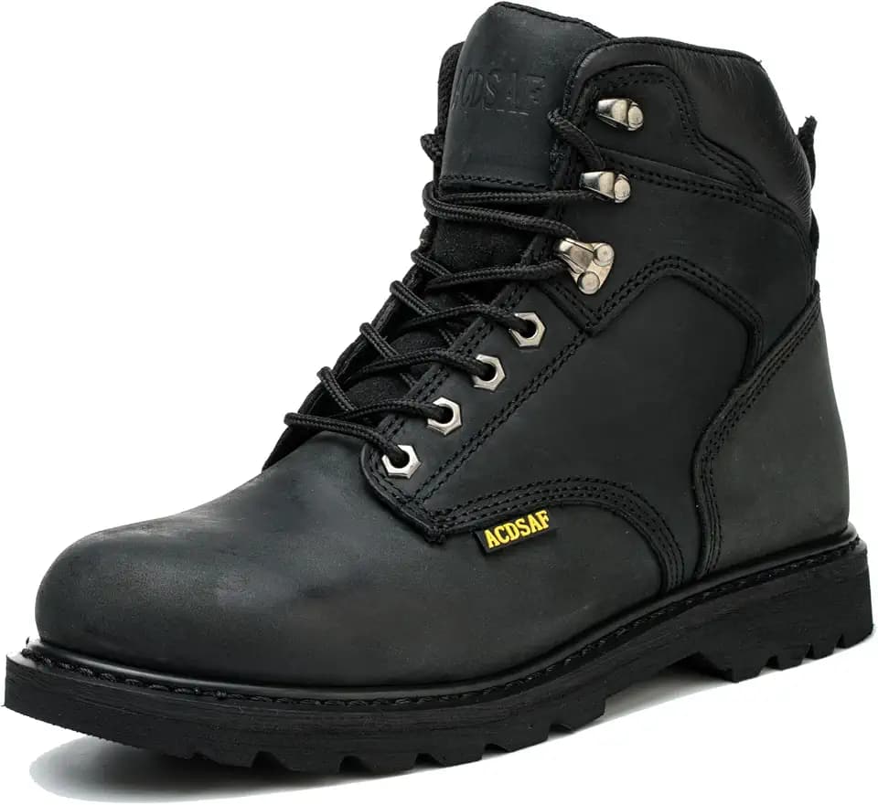Work Boots for Men Waterproof Comfortable Anti-Fatigue Soft Toe Working Shoes Slip Resistant Construction Safety Work Boots