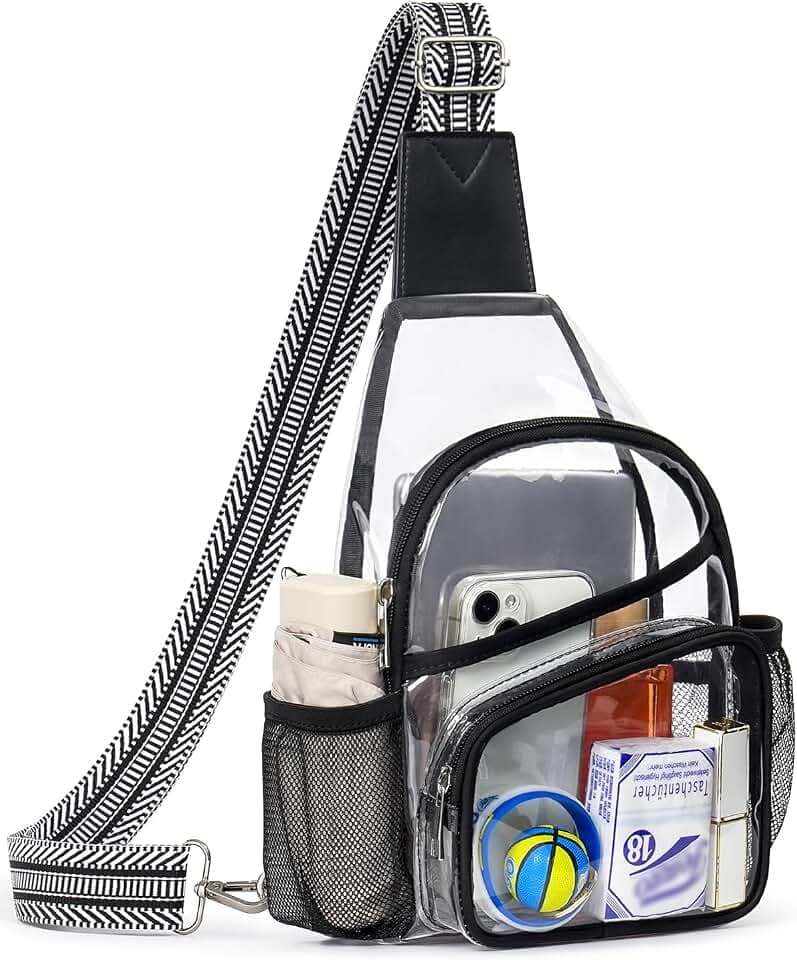Clear Bag for Stadium Events, Clear Crossbody Purse, Sling Backpack
