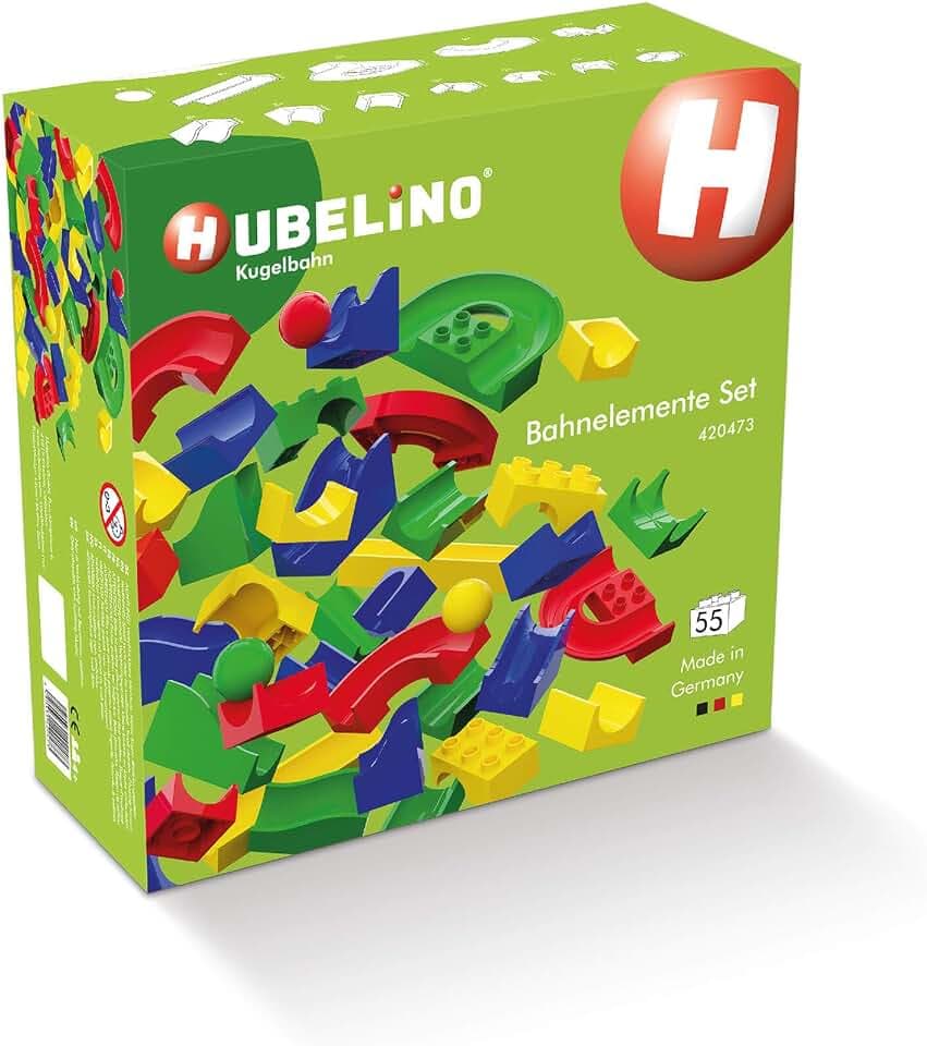 Hubelino GmbH 420473 55-Teiliges Bahnelemente Set Kugelbahn