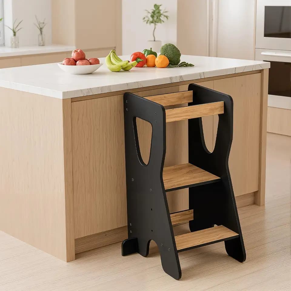 COSYLAND Lernturm für Kinder, Höhenverstellbar mit R-Förmigem Design