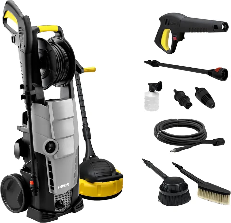 LAVOR Hochdruckreiniger GALAXY 160 GL mit Schlauchtrommel, zwei Bürsten undTerrassenreinger Druck 160 bar max, Fördermenge 510 l/h max, 2500 Watt
