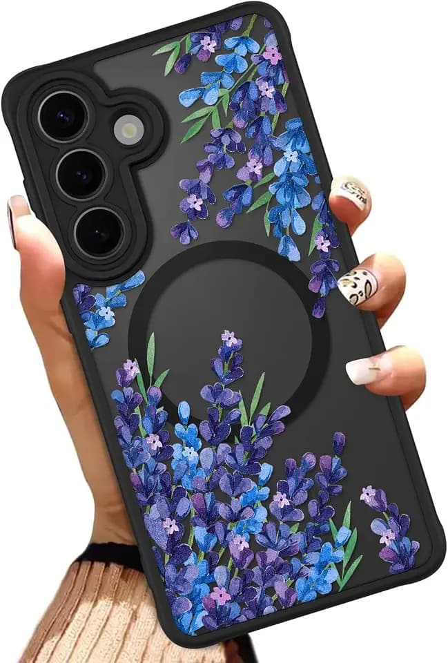OOK Phone Case Fit for Samsung Galaxy S26 6.3 Inch, Lavender Purple Flowers