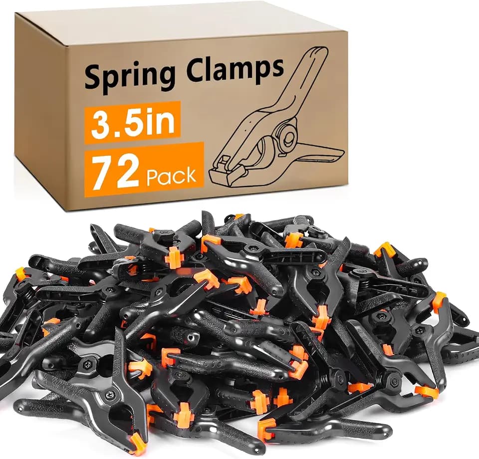72 Pack 3.5 inch Plastic Spring Clamps, Backdrop Clips