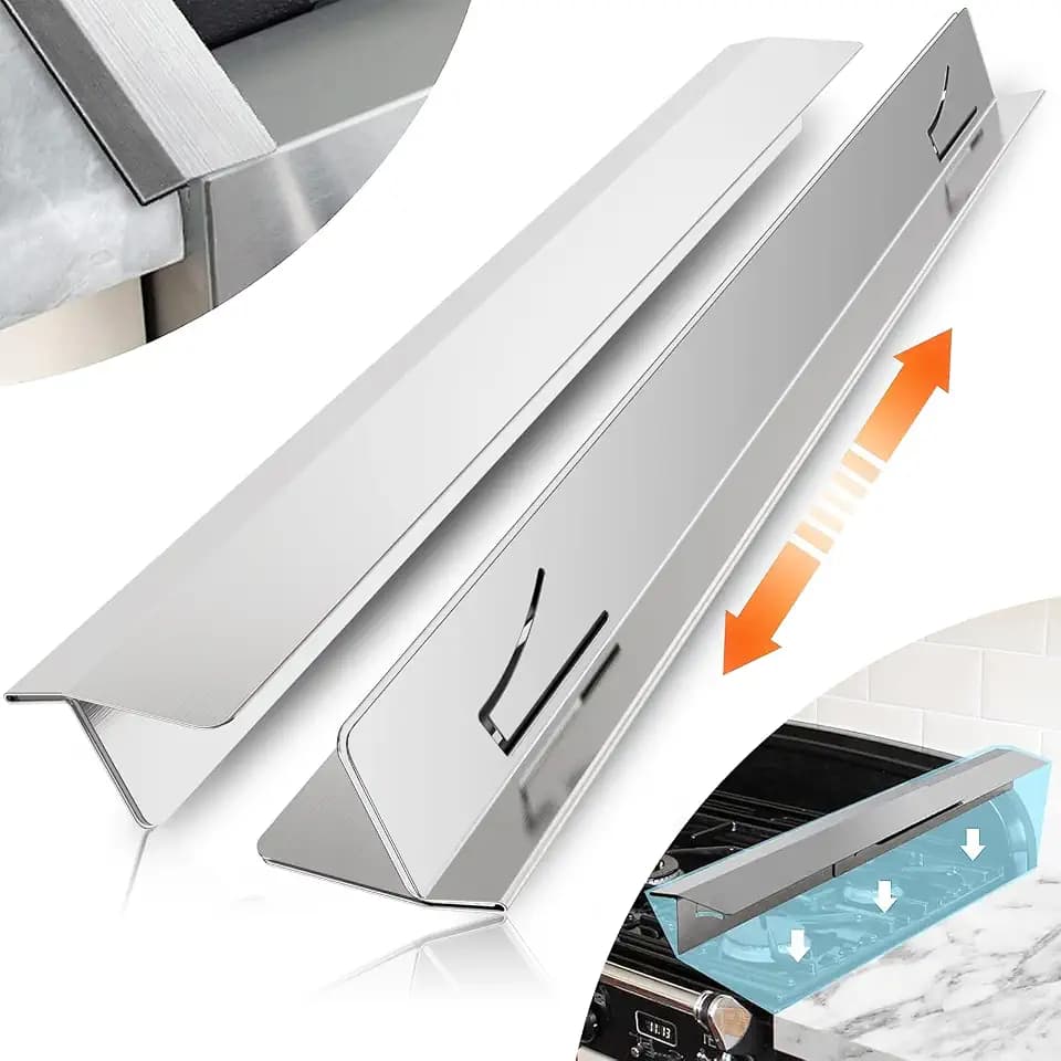 2PCS Kitchen Stove Counter Gap Covers Stainless Steel (13.8"-27.5" Silver)