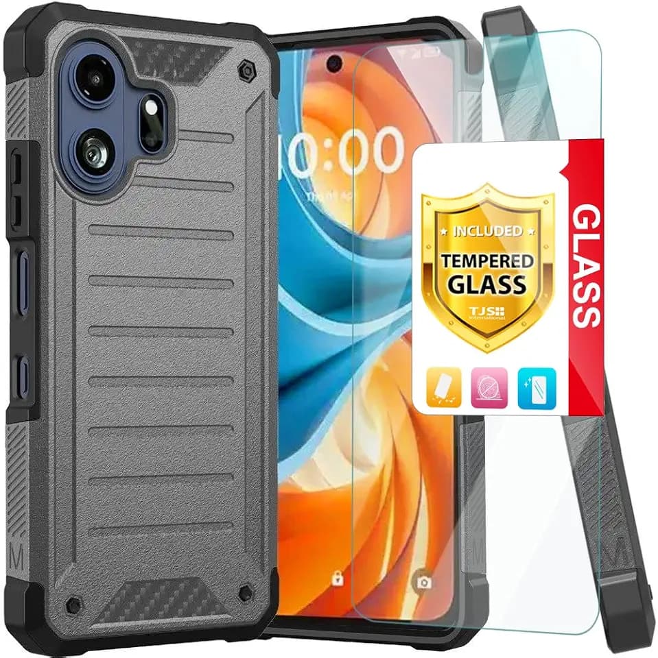 TJS for TCL NXTPAPER 70 Pro 5G 2026 Case with Screen Protector (Gray)