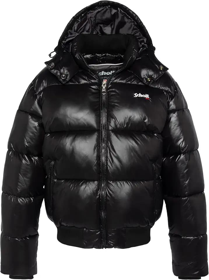 Schott NYC Colusa-Noir Daunenjacke für Herren, Schwarz, XL