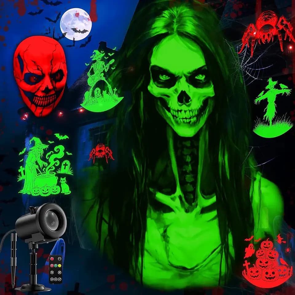 Weihnachten Deko Outdoor Innen, 3D Dynamische Halloween Projektor