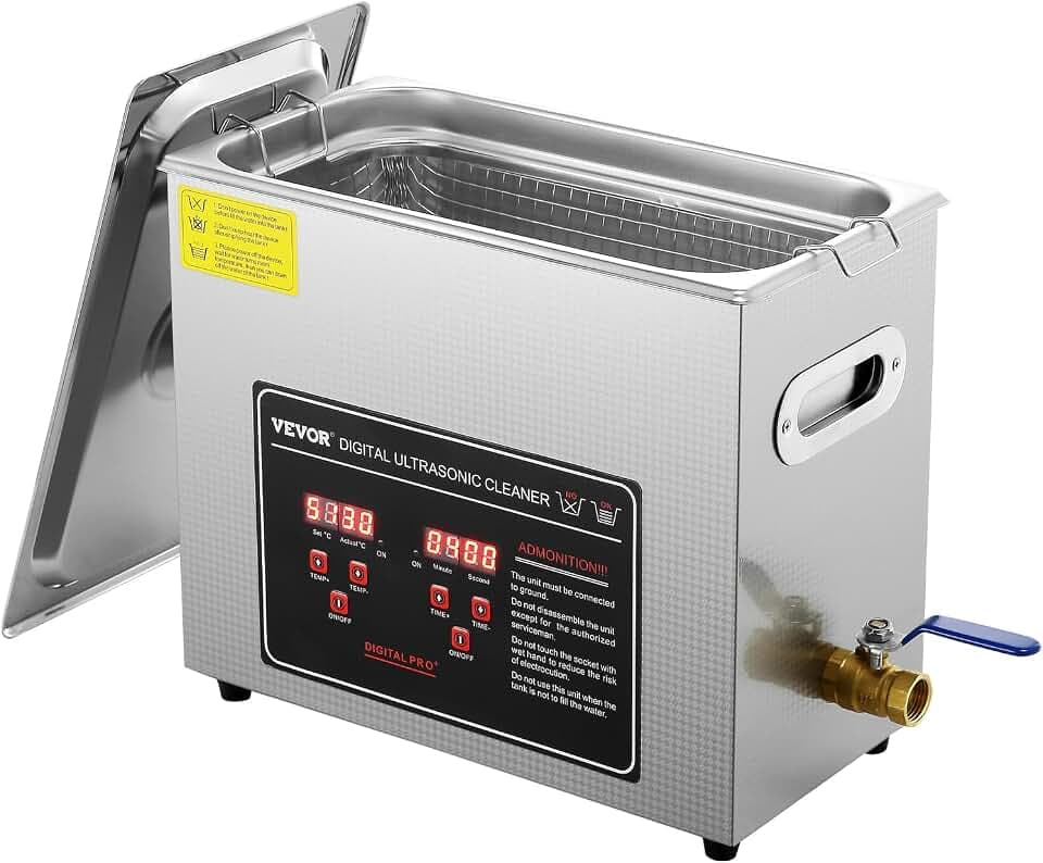 VEVOR Ultraschallreiniger 6 L, Ultraschall Edelstahl-Reinigungsgerät 300 W, Ultraschallreinigungsgerät mit Digitaler Anzeige 0-30 Min, Reinigung Ultraschall für Schmuck, Brillen, Uhren usw.
