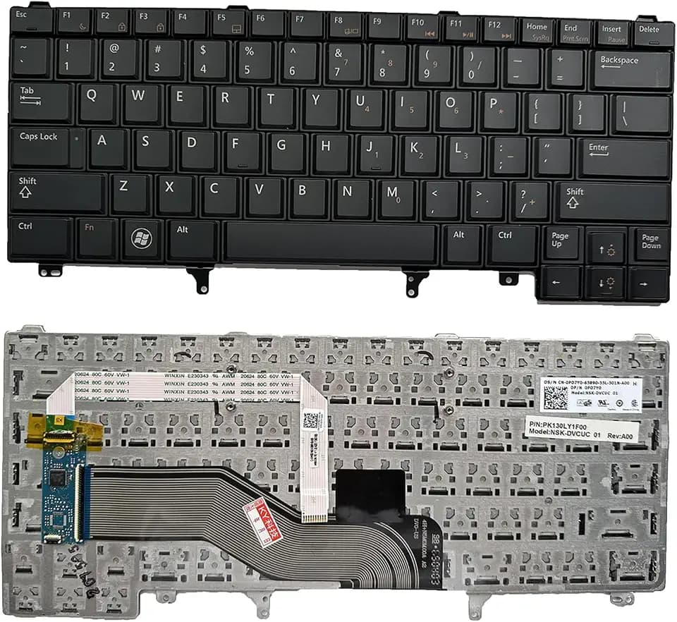 Laptop Replacement US Layout Keyboard for Dell Latitude E5420 E5430 E6220 E6320 E6330 E6420 E6430 E6440 9Z.N5MBV.A01 NSK-DVABV 01 024P9J O24P9J 0RT9T6 NSK-DVBBV 01 67K6K 6037B0057601