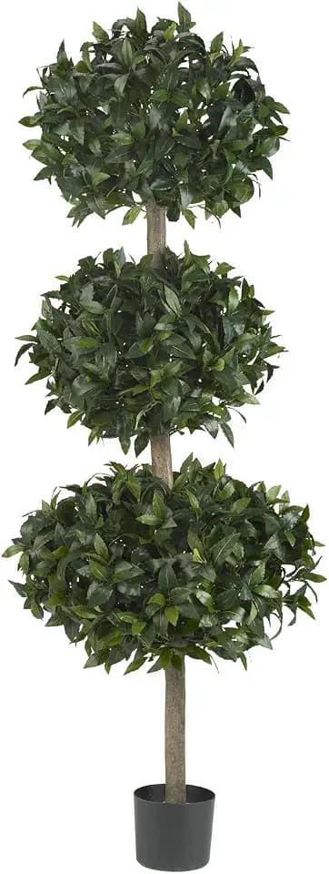 Nearly Natural 5313 Sweet Bay Triple Ball Tree, 69-Inch, Green
