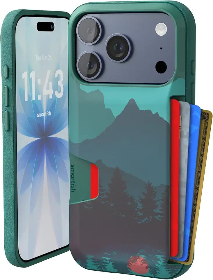 Smartish iPhone 18 Pro/17 Pro Wallet Case, Wallet Slayer V1, Mountains