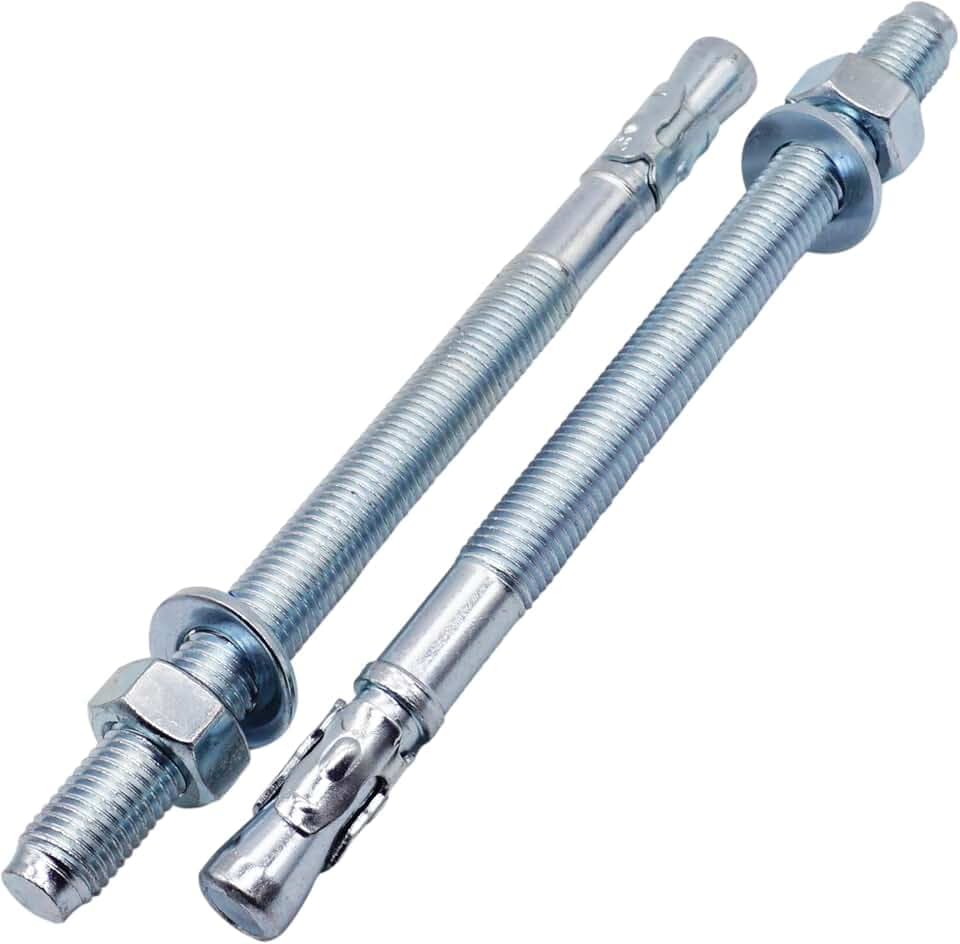 SKIR'CO (4 Stk.) Verzinkte Keilanker M16 x 220 mm, Metalldübel, Ankerbolzen, Mauerwerksanker, Betonanker
