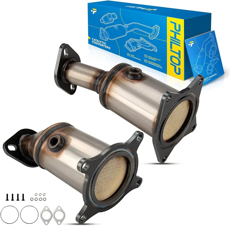 PHILTOP Front and Rear High FLow Catalytic Converter Fit For 2007-2010 Edge/MKX/MKZ/, 2007-2015 CX-9, 2008-2009 Taurus/Taurus X/Sable, 2010 Fusion 3.5L, OE 16491, 16490 (EPA Compliant)