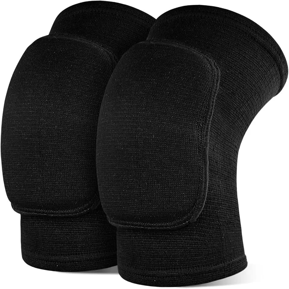 Volleyball Knee Pads 1 Pairs Soft Black Kneepads for Women Youth Girls, for Sports Dance Football Yoga Tennis Running Cycling Workout, Athletic Knee Pads for Volleyball Players (Black, Medium)