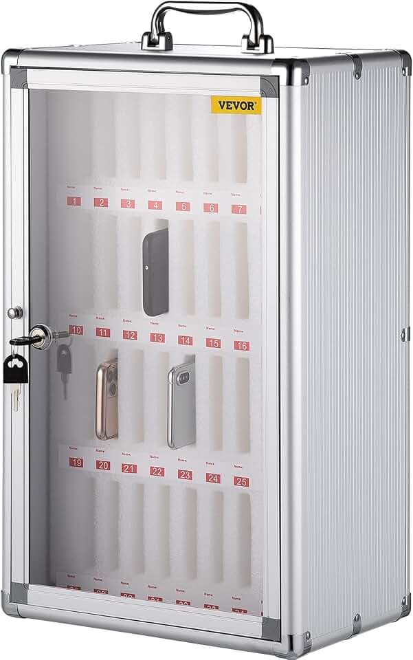 VEVOR Handy Aufbewahrungsschrank Handyschließfach Handytresor 32x20x51 cm