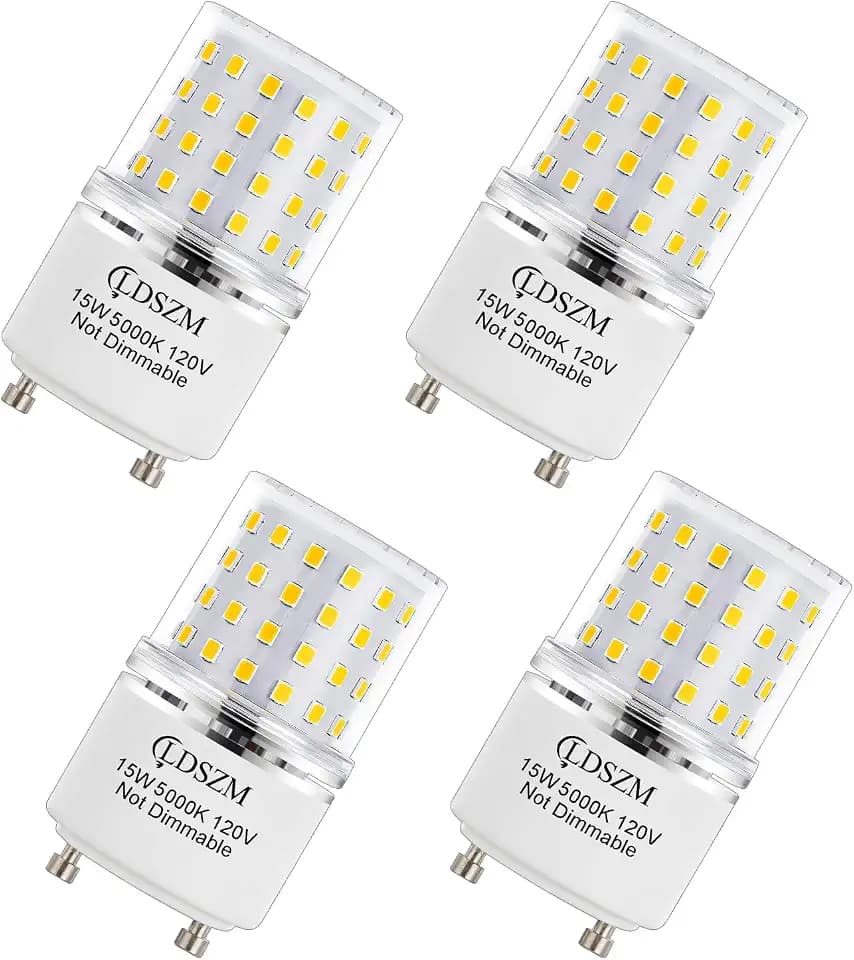 GU24 LED Light Bulb Bright 15W 2 prong light bulbs Non-Dimmable gu24 ceiling fan light bulbs,120 Watt Equivalent 1200lm 5000K Daylight, Squat GU24 LED Bulbs Replacing CFL Twist Light Bulb,4-Pack