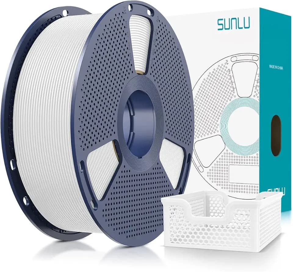 SUNLU PLA Plus 2.0 Schnelles 3D Drucker Filament 1.75mm, Upgrade PLA+ Filament für Schnelldruck (50-600mm/s), Höhere Zähigkeit & Schichthaftung, ±0.02mm Präzision, 1kg Spule (Weiß)