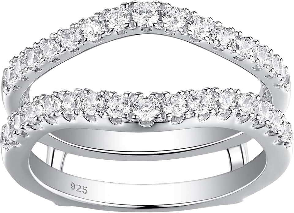 Newshe Jewellery Moissanite Ring Enhancer for Engagement Rings Size 5-10