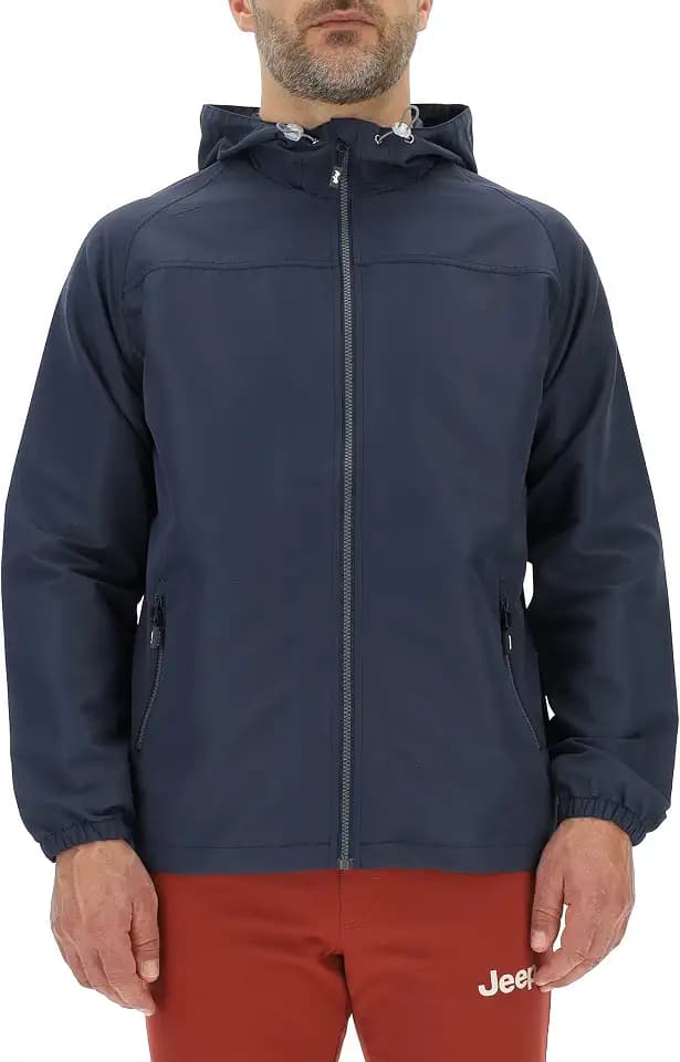 Jeep Herren J Herren Leichte Kapuzenwindjacke Jeep Outline Rückendruck J23s Jacket