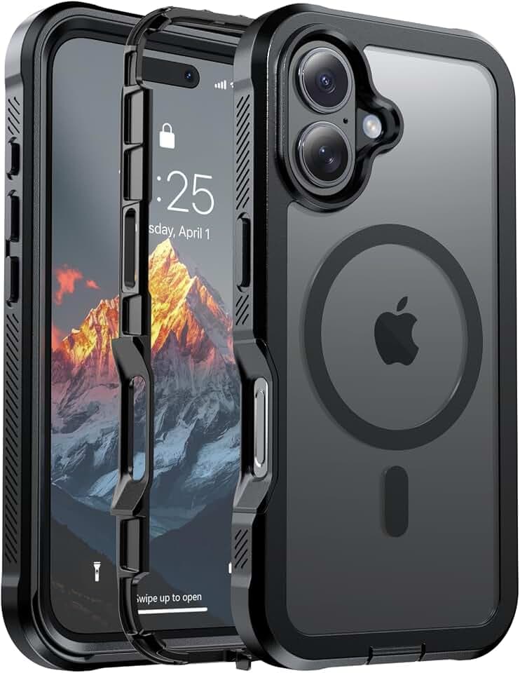 jaroco Magnetic for iPhone 16 Case Heavy Duty Protection Black
