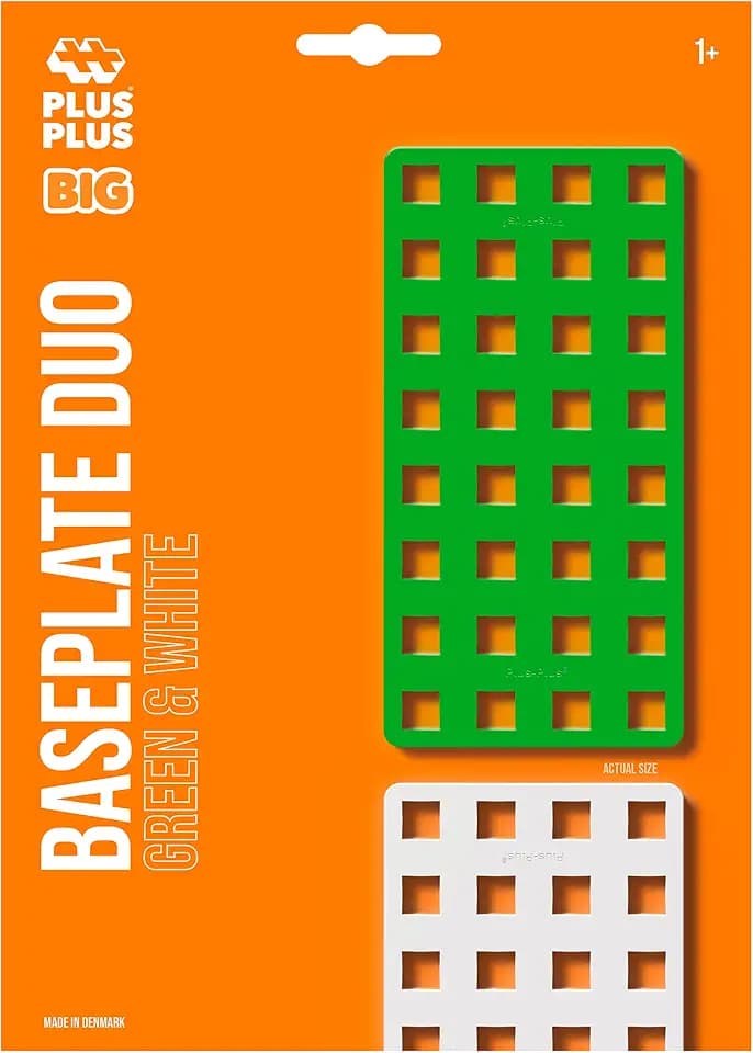 Plus-Plus 9603287 Konstruktionsspielzeug, Big Steckplatte, grün/weiß, 2 Teile