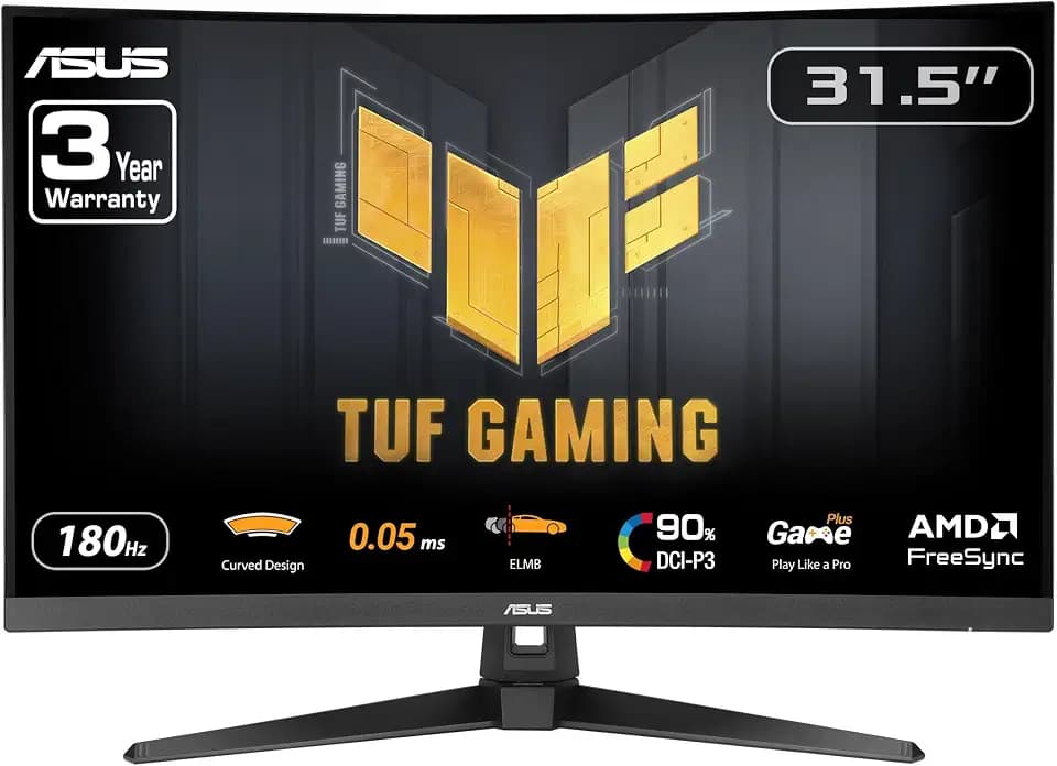 ASUS TUF Gaming VG32WQ3B 32 Inch 1440p 180Hz HDR Curved Gaming Monitor