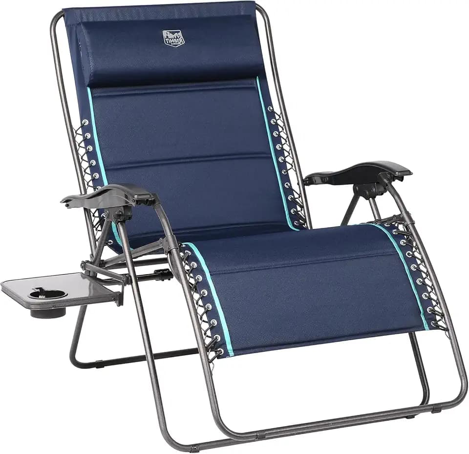 Timber Ridge Oversized Zero Gravity Chair, 33" Wide, 500 lb Capacity, Blue