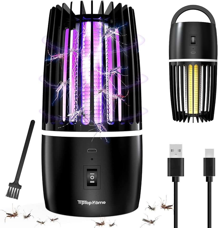 Insektenvernichter Mückenfalle 4000mAh Elektrisch USB Wiederaufladbarer Mückenvernichter Elektrische Lampe Fliegenfalle Insektenschutz Innen Außenbereich Schädlingsbekämpfung Lockstoff für Hinterhof