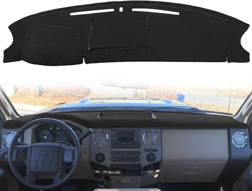 Yiz Dash Cover Mat for Ford Super Duty F250 F350 F450 F550 (Black) J238