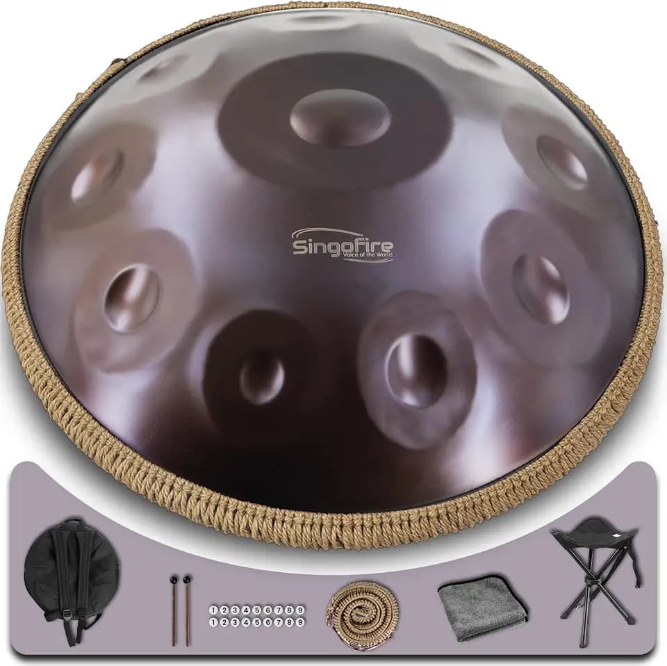 "SINGOFIRE" Handpan Drum, Handpan Drums for Adults, 22-Inch 432Hz D Minor Kurd Handpan, HandPan Instrument (Purple-10Notes（432HZ）, 22-Inch)