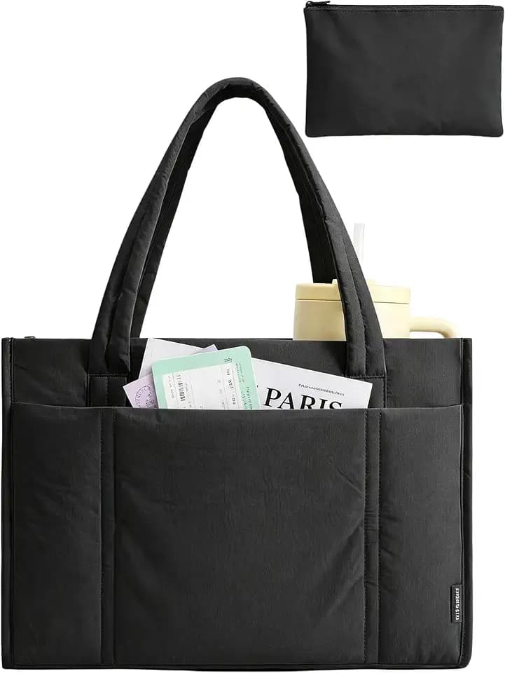 BAGSMART Puffer Tote Bag for Women, 21L/26L Work Tote Shoulder Handbag