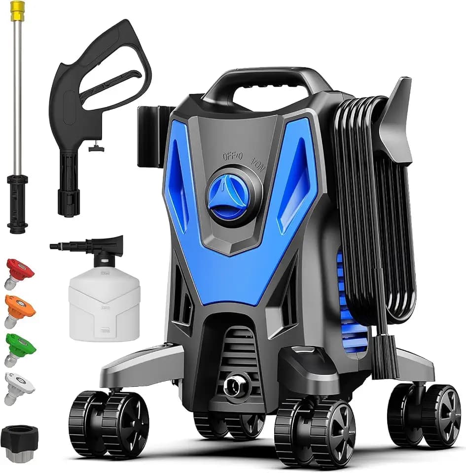 4800PSI PowerWasher with 4 Quick Connect Nozzles, Foam Cannon for Car, Lane, Patio Cleaning