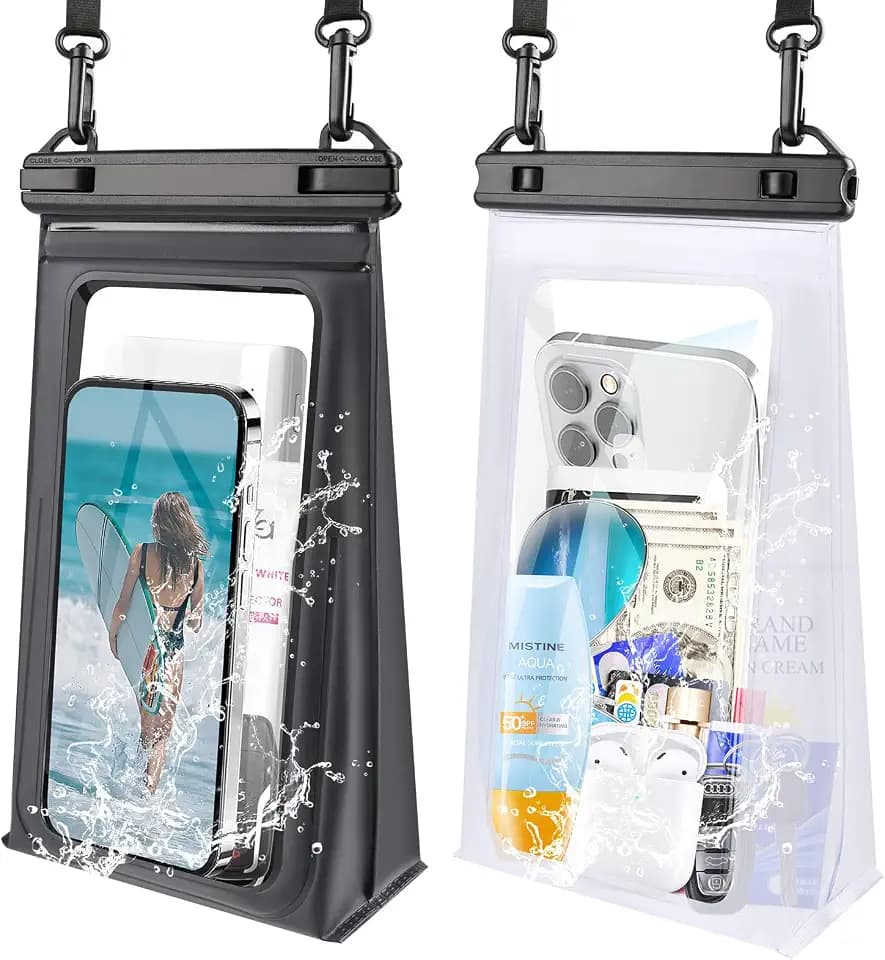 PEDVSTY Floating Waterproof Phone Pouch 2 Pack, Double Seals Dry Bags, 7.2"