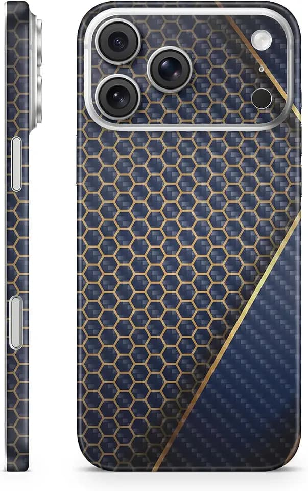 Carbon Fiber Phone Skin Compatible with Apple iPhone 17 Pro Max - Modern Hex - Premium 3M Vinyl Protective Wrap Decal Cover - Easy to Apply | Crafted in The USA by MightySkins